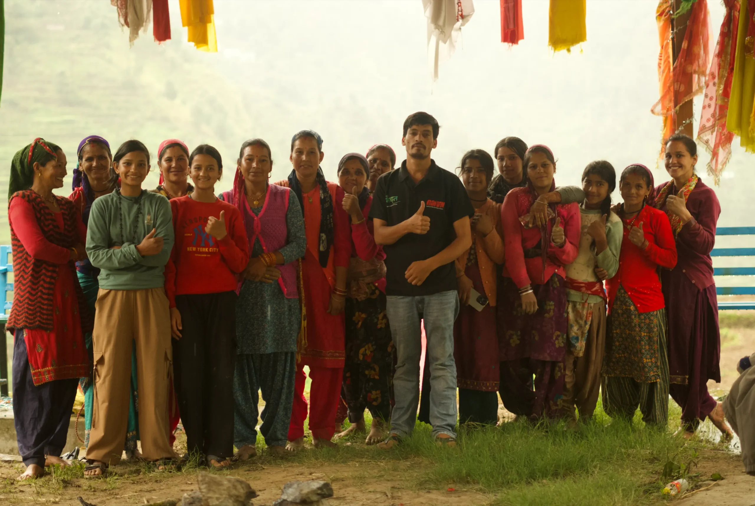 Local community members participating in a Manthan programme